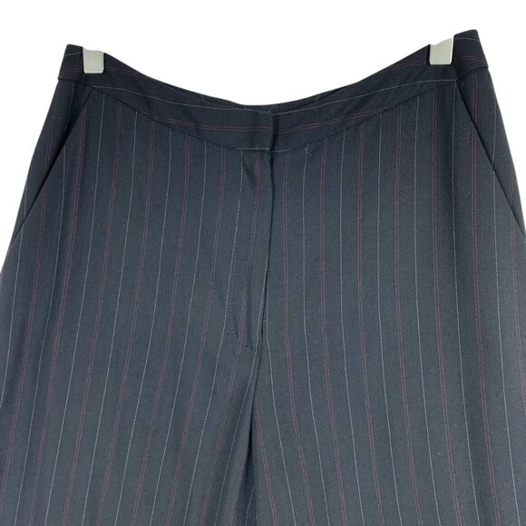 wool blend 2 piece set pinstripe womens suit blazer sz12 pants SZ 8 LOUBEN - Picture 15 of 16